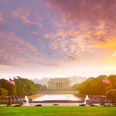 Abraham Lincoln Memorial gün batımı Washington Dc
