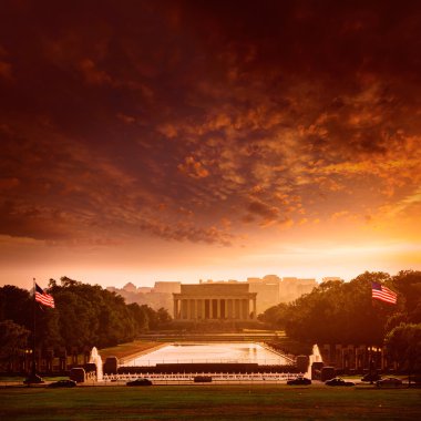 Abraham Lincoln Memorial gün batımı Washington Dc