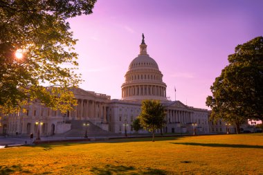 Bize Washington Dc günbatımı Bahçe bina Capitol