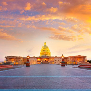 Washington Dc günbatımı bizi bina Capitol Kongre