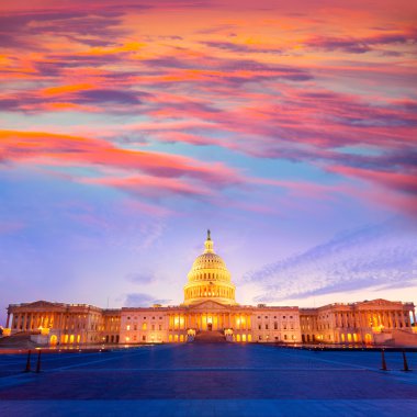 Washington Dc günbatımı bizi bina Capitol Kongre