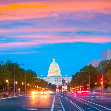 Capitol günbatımı Pennsylvania Ave Washington Dc