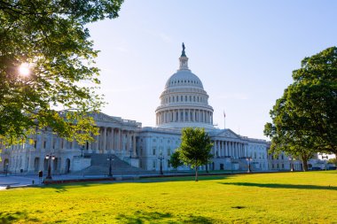 Bize Washington Dc günbatımı Bahçe bina Capitol
