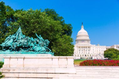 Capitol building Washington DC sunlight congress clipart