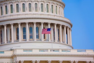 Bina Washington Dc Amerikan bayrağı ABD Capitol