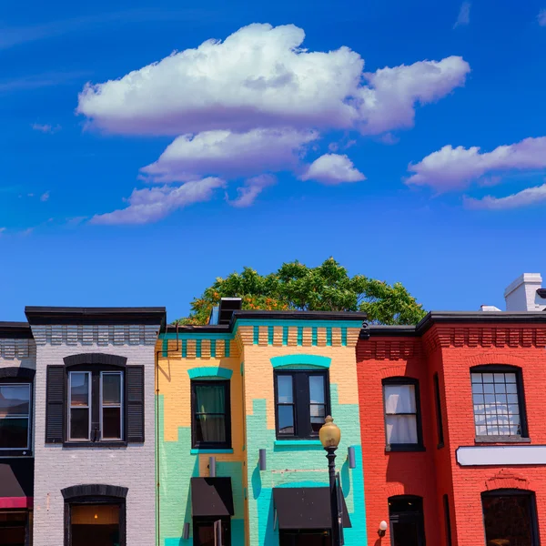 Fasády historické čtvrti Georgetown Washington — Stock fotografie