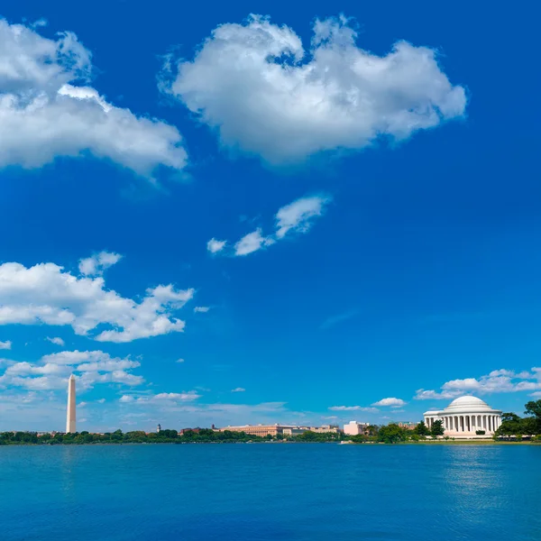 Thomas Jefferson e Washington memorial DC — Fotografia de Stock