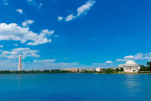 Thomas Jefferson y Washington Memorial DC — Foto de Stock