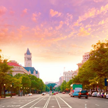 Pennsylvania Avenue günbatımı Washington DC