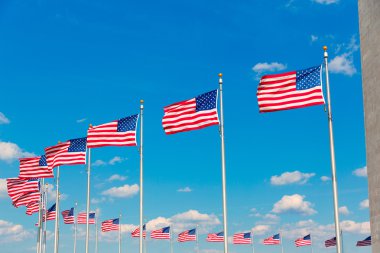 Washington Anıtı bayraklar Dc ABD