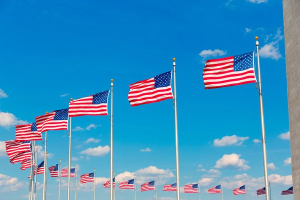 Washington Monument banderas en DC Estados Unidos — Foto de Stock