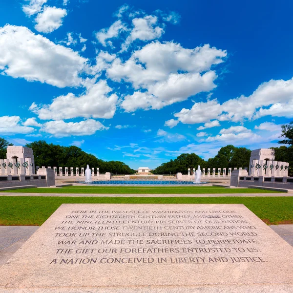 Μνημείο του β ' Παγκοσμίου πολέμου στην washington Dc ΗΠΑ — Φωτογραφία Αρχείου