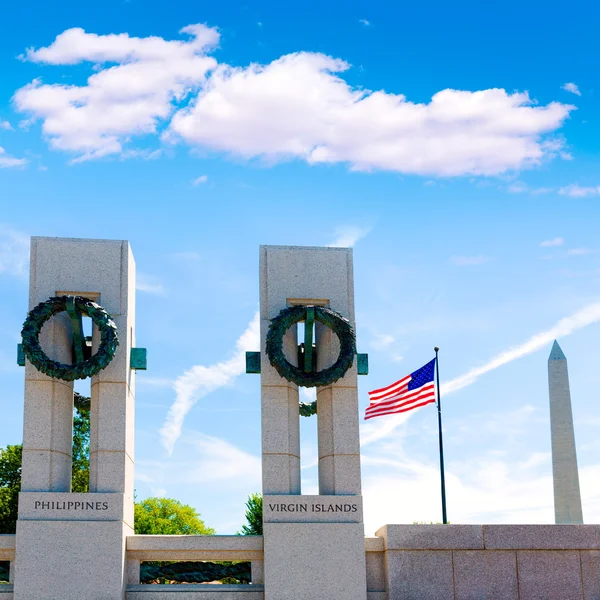 Memorial da Segunda Guerra Mundial em Washington DC EUA — Fotografia de Stock