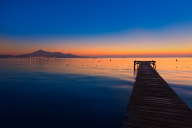 Mayorka Muro beach gündoğumu Alcudia Bay Mallorca