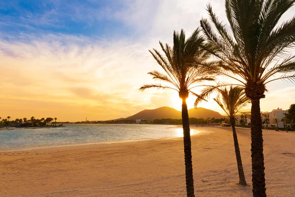 Alcudia Majorque au coucher du soleil sur la plage Majorque — Photo