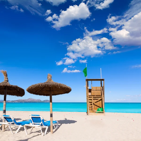 Mallorca Can Picafort strand in de baai van alcudia Mallorca — Stockfoto