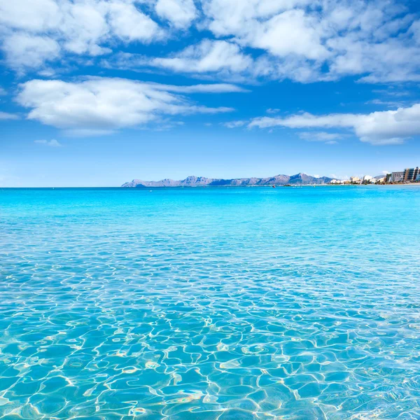 Maiorca Pode Picafort praia na baía de Alcudia Maiorca — Fotografia de Stock