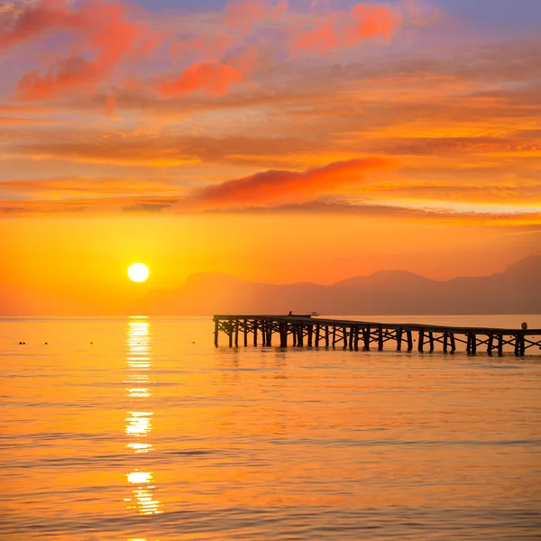 Mayorka Muro beach gündoğumu Alcudia Bay Mallorca