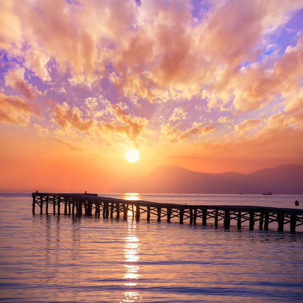Mayorka Muro beach gündoğumu Alcudia Bay Mallorca