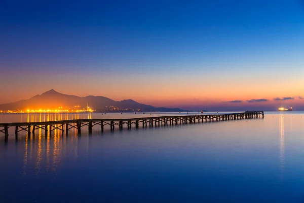 Maiorca Muro praia nascer do sol Alcudia Bay Maiorca — Fotografia de Stock