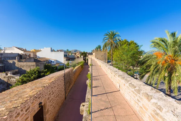 Alcudia altstadt festungsmauer auf mallorca — Stockfoto