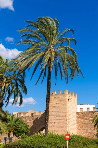 Alcudia Old Town fortres muur in Mallorca Mallorca — Stockfoto