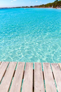Platja de Alcudia beach iskelesinden Mallorca Majorca içinde
