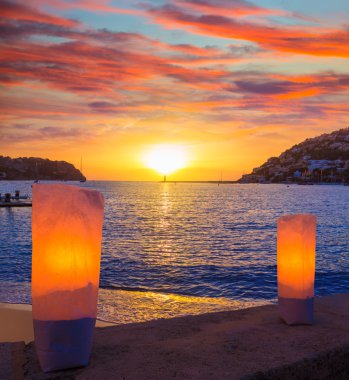 Mallorca bağlantı noktası de Andratx günbatımı Mallorca