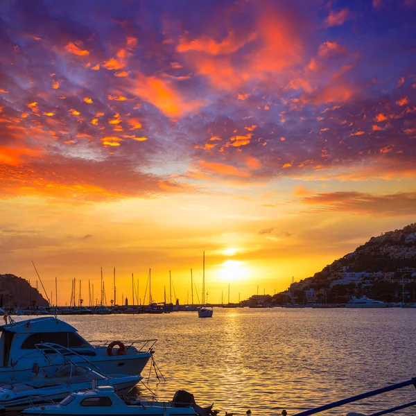 Mallorca port de Andratx solnedgång i Mallorca — Stockfoto