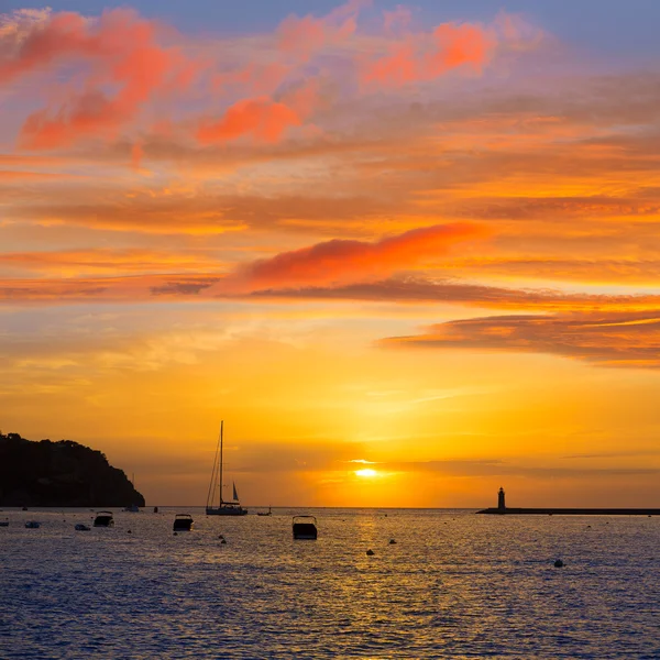 Puesta de sol en Mallorca Puerto de Andratx — Foto de Stock