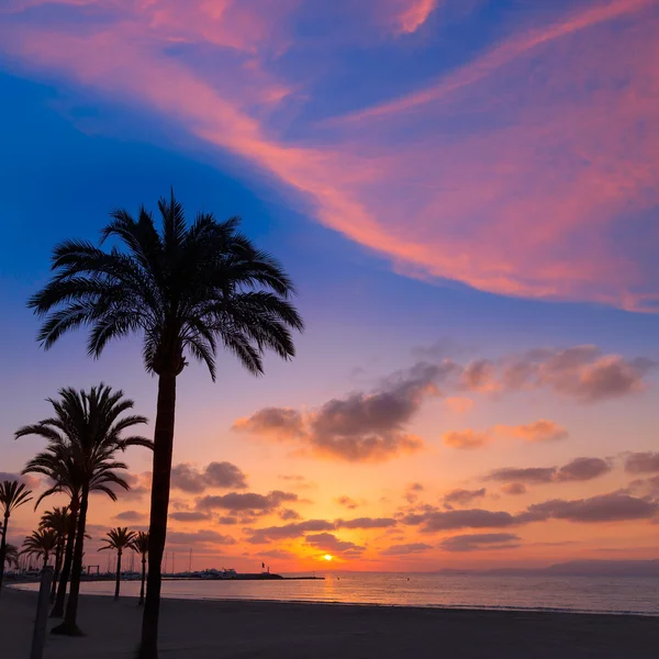 Закат пляжа Эль-Ареналь недалеко от Пальмы — стоковое фото