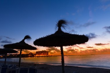 Majorca Sunset in Es Trenc beach in Campos clipart