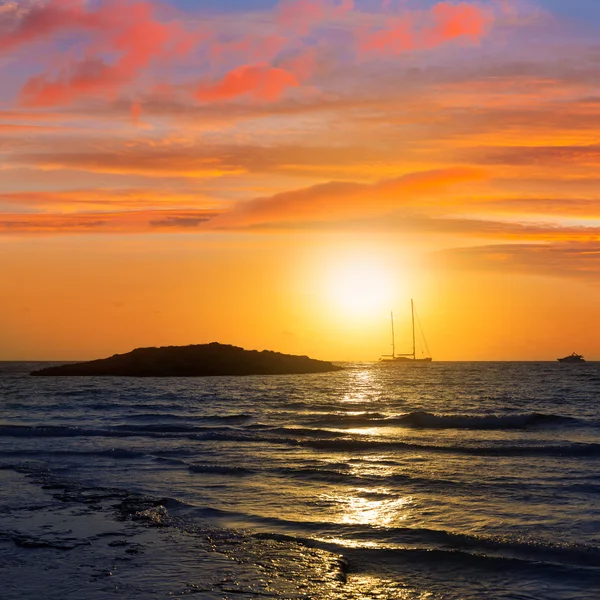 Maiorca Tramonto sulla spiaggia di Es Trenc a Campos — Foto Stock