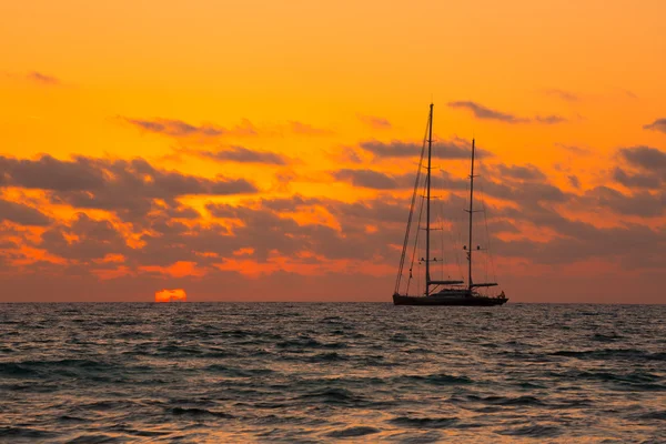 Maiorca pôr do sol em Es Trenc praia em Campos — Fotografia de Stock