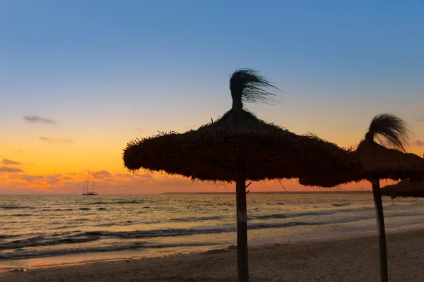 Majorque Coucher de soleil à Es Trenc plage à Campos — Photo