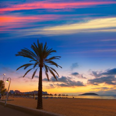 Mallorca sunrise in Magaluf Palmanova beach clipart