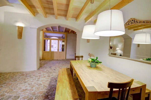 Majorca Balearic indoor house in Balearic Mediterranean style — Stock Photo, Image