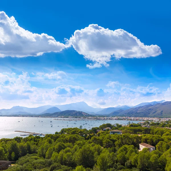 Majorca Port of Pollenca Pollensa aerial — Stock Photo, Image