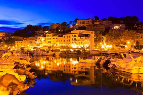 Port de Soller coucher de soleil à Majorque sur l'île des Baléares — Photo