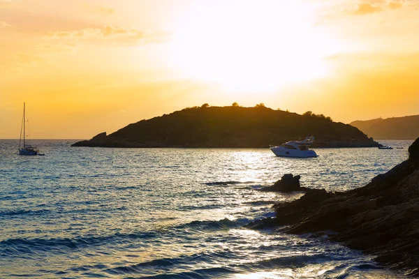 Mallorca naplemente-sant Elm közelében sa dragonerai — Stock Fotó