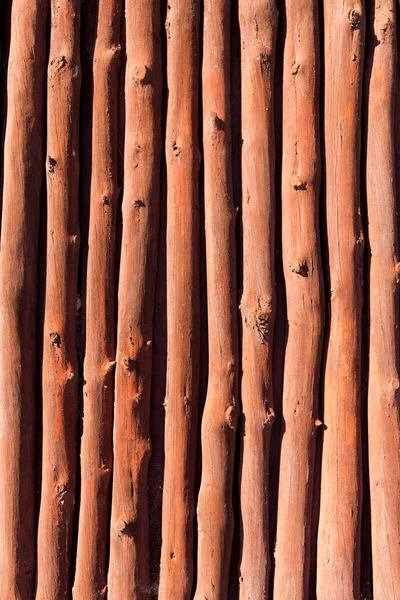 Troncos de madeira mediterrânea textura da parede — Fotografia de Stock