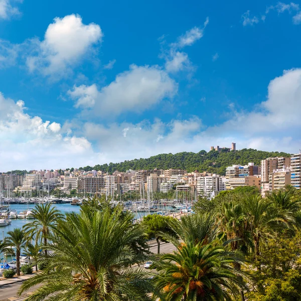 Palma de Majorca skyline with Bellver castle — Stock Photo, Image