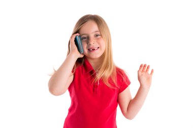 girintili sarışın konuşmak smartphone gülümseyen