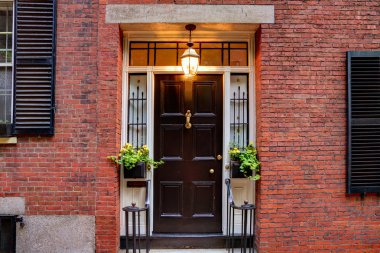 Meşe palamudu sokak Beacon Hill Arnavut kaldırımlı Boston