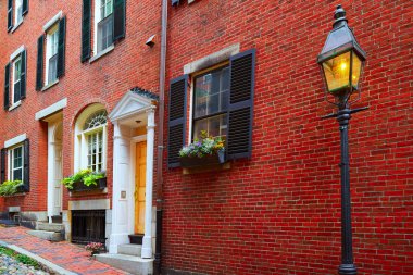 Meşe palamudu sokak Beacon Hill Arnavut kaldırımlı Boston