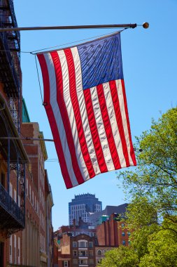 Boston downtown Massachusetts Amerikan bayrağı