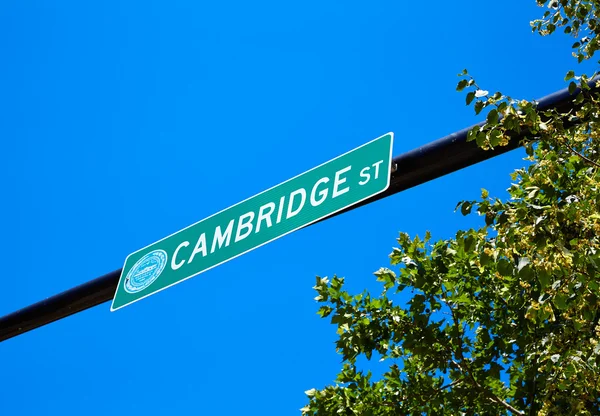 Boston Cambridge street sign Massachusetts — Stock Photo, Image