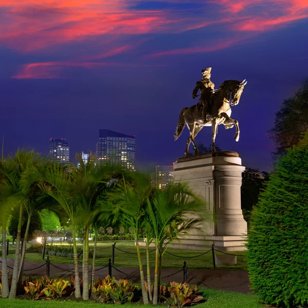 Boston Common George Washington monument — Stock Photo, Image