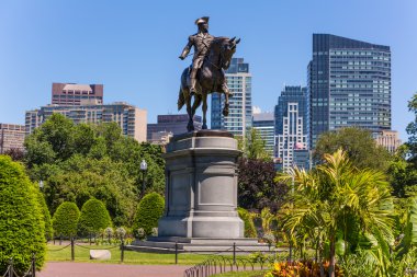 Boston Common George Washington monument clipart