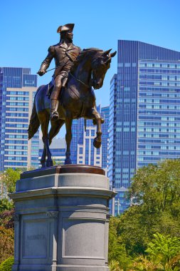 Boston Common George Washington monument clipart